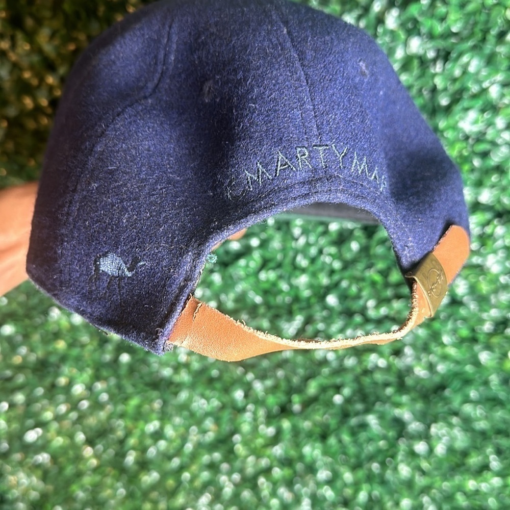 CMartyMar Blue Suede Logo Dad Hat Cap Leather Adjustable Strap Streetwear Summer - Picture 5 of 6